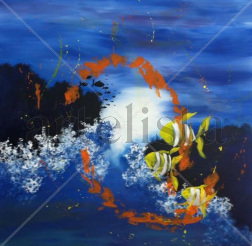 SINCRONIA PERFECTA Acrylic Canvas Marine Painting