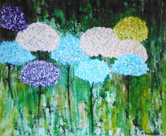 Flores de mundo Acrylic Canvas Floral Painting