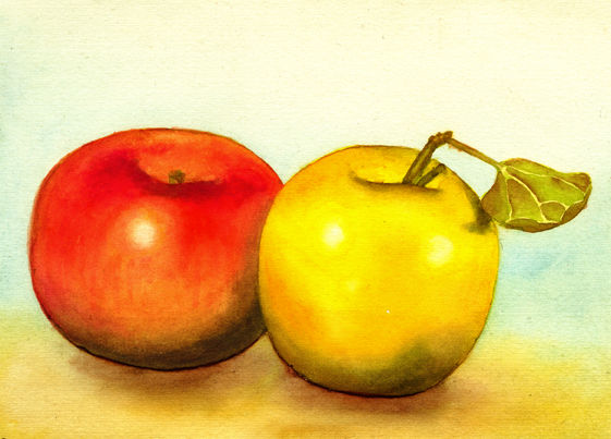 manzanas Watercolour Paper Still Life Paintings