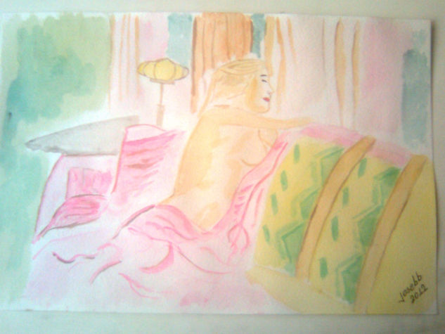 DESNUDA2 Watercolour Card Nude Paintings