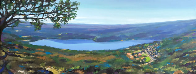 Lago de Sanabria y S. Martin Acrylic Panel Figure Painting