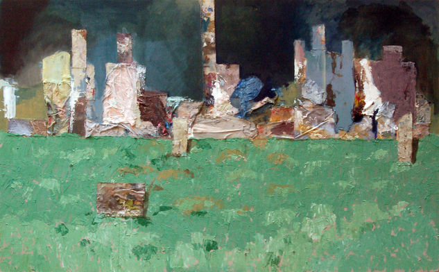 Ciudad 2 Mixed media Panel Landscaping