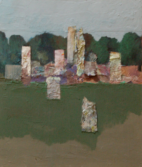 Ciudad 3 Mixed media Panel Landscaping