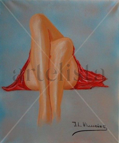 Passion in red Pastel Canvas Figure Painting