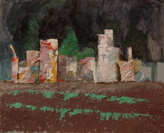 Ciudad 5 Mixed media Panel Landscaping