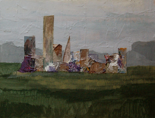 Ciudad 6 Mixed media Panel Landscaping