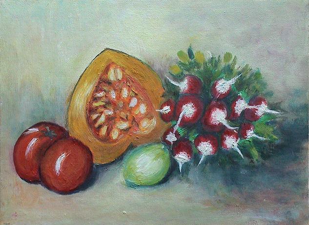 Bodegón con zapallos Oil Canvas Still Life Paintings