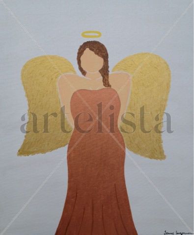 Vingar av guld Acrylic Canvas Figure Painting