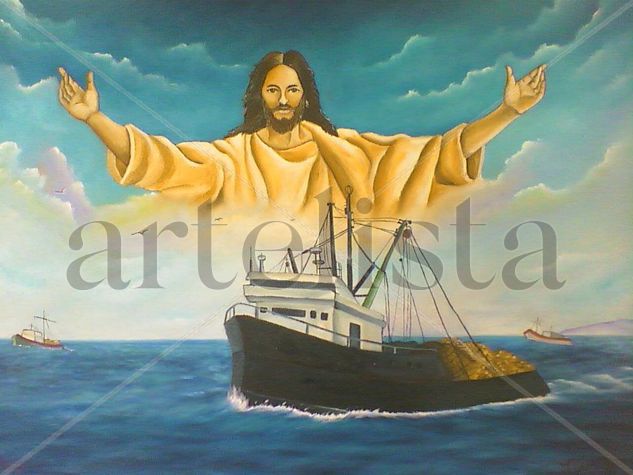 Jesuscristo pescador de pescadores Oil Canvas Marine Painting