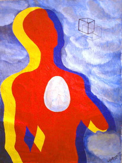 EL HOMBRE ILUMINADO Acrylic Textile Portrait