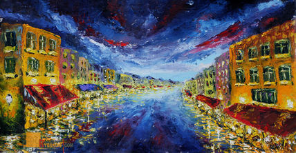Night oil painting:...