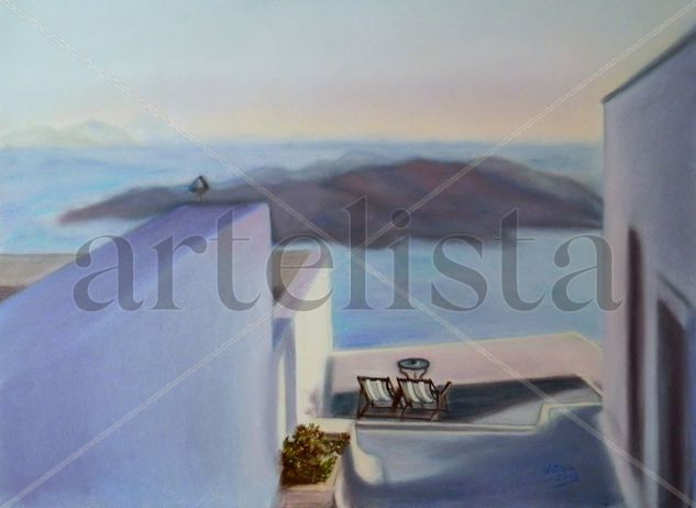 Santorini Pastel Paper Landscaping