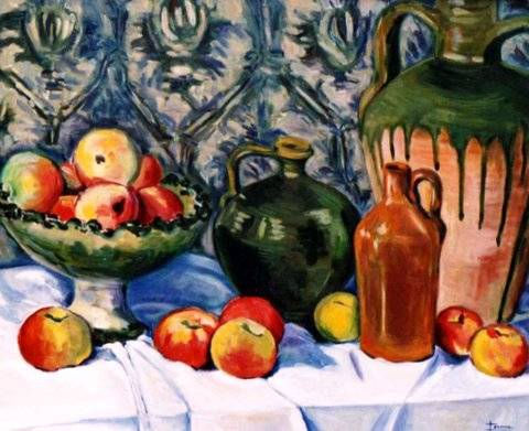 bodegon de manzanas Oil Canvas Still Life Paintings