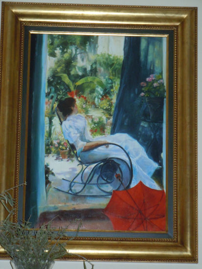 copia de La siesta Oil Panel Figure Painting