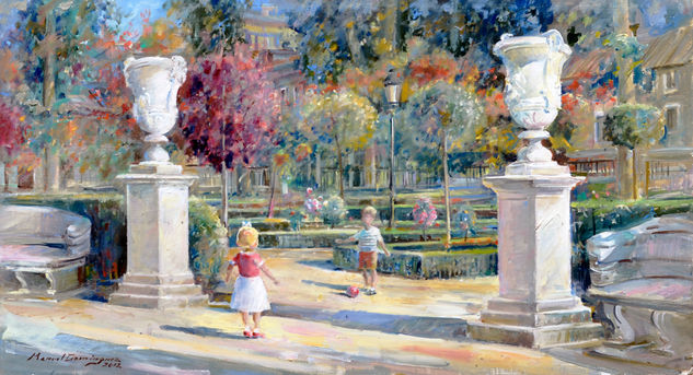 Jardin de la Princesita (Isabe l I) Aranjuez Oil Panel Landscaping