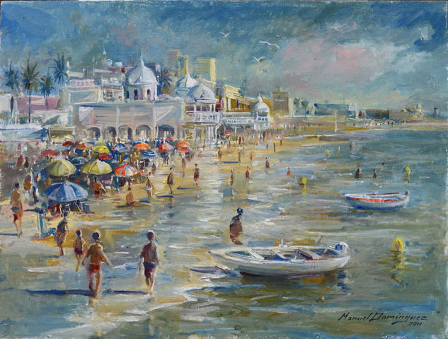 Playa de la Caleta de Cádiz Oil Panel Landscaping