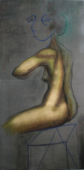 Mujer Sentada Acrylic Canvas Nude Paintings