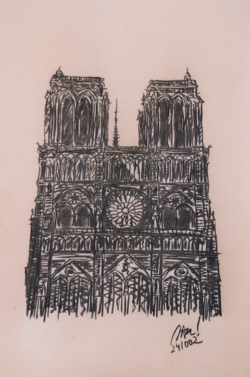 Notre Dame, Paris Carboncillo