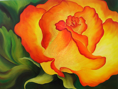 rosa Oil Canvas Floral Painting