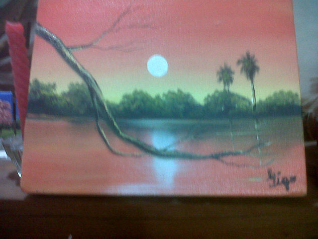 El atardecer Oil Canvas Landscaping