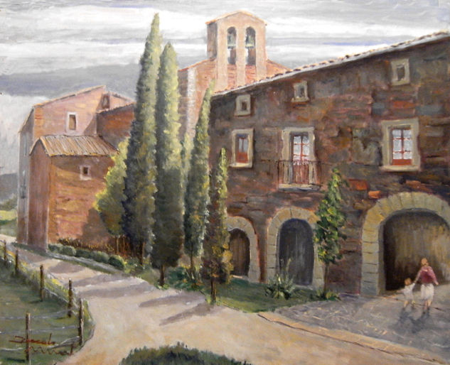 IGLESIA DE SALELLAS Oil Canvas Landscaping