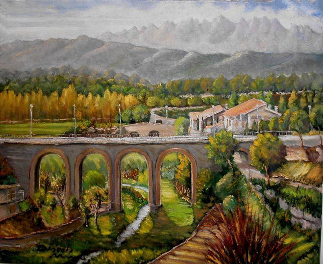 Puente de Balsareny. Oil Canvas Landscaping