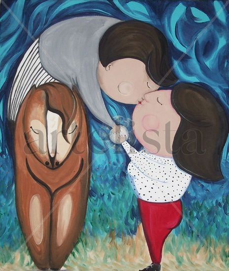 promesa de amor Acrylic Canvas Figure Painting