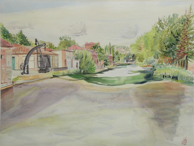 La dársena en el Canal Watercolour Paper Landscaping