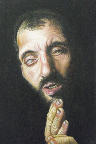 Ciego, estudio de Grisalla Oil Canvas Portrait