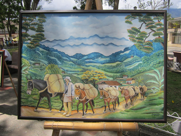 Los arrieros Oil Canvas Landscaping