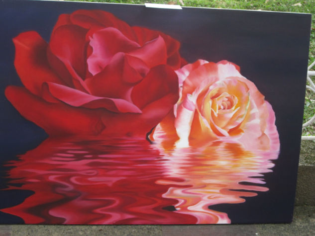 Las Rosas Oil Canvas Floral Painting