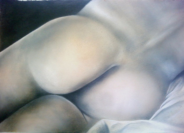 Reposo-2 Pastel Paper Nude Paintings