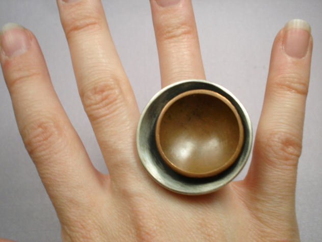 anillo plata y cobre