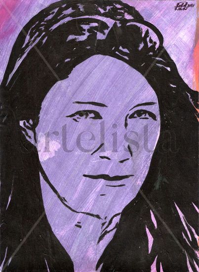 Rostro bitonal IV Acrylic Card Portrait