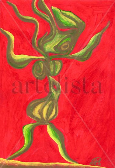 Plantoide II Acrylic Card Figure Painting