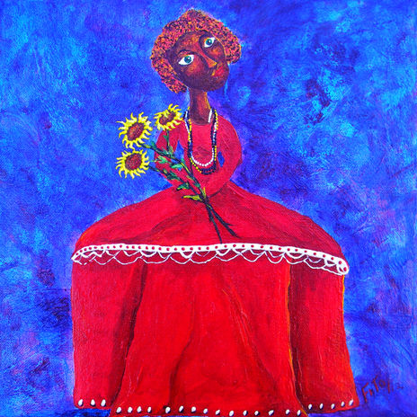 Infanta con girasoles