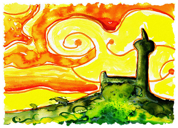 arabian lights Mixed media Card Landscaping