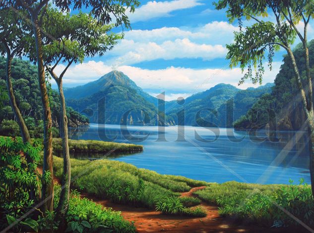 Los Senderos al lago Acrylic Canvas Landscaping