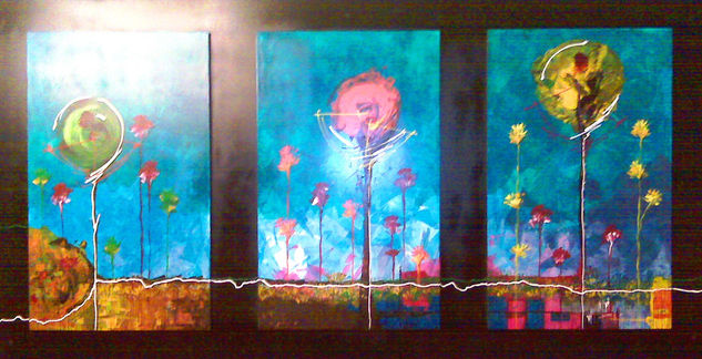 "Trío jardín" Mixed media Panel Others