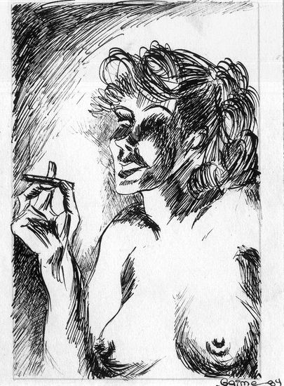 FUMANDO Ink Card Nude Paintings