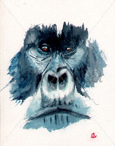 Mountain Gorilla Watercolour Paper Animals