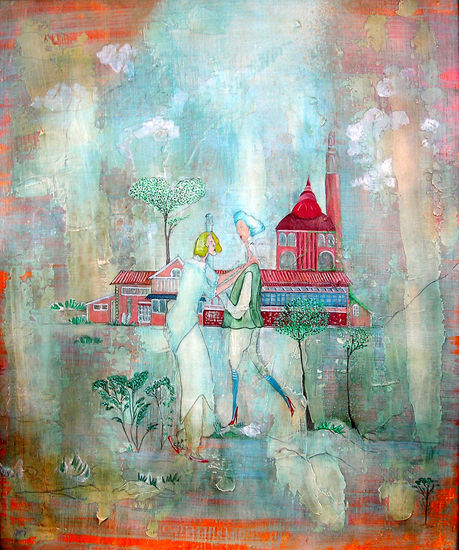 Virginia wolff. Media Mixta Tabla Paisaje