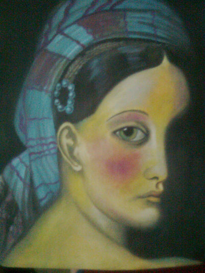 La Gran Odalisca Óleo Cartulina Retrato