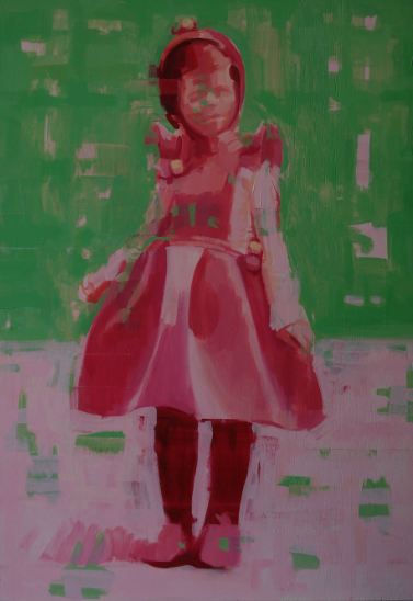 Apunte de Claudia. Oil Panel Figure Painting