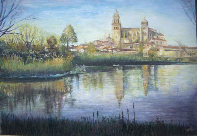 Salamanca desde el  rió Tormes Acrílico Otros Paisaje