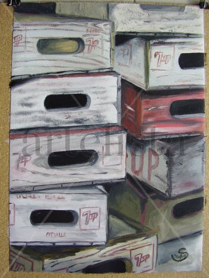 Seven-up vintage Oil Canvas Still Life Paintings