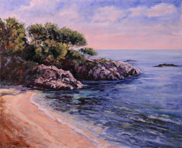 Playa de Calella Oil Canvas Marine Painting