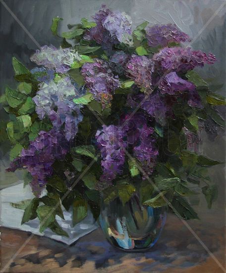 Lila violeta Oil Canvas Still Life Paintings