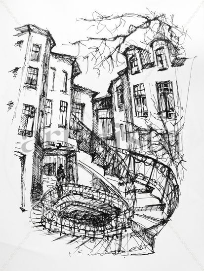 Las escaleras embrolladas Ink Paper Others