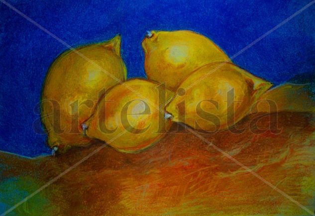 Limones Pastel Paper Still Life Paintings